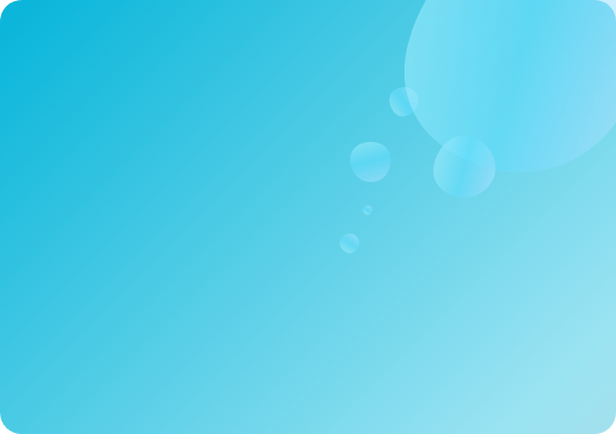 青い背景に水玉が浮かぶ画像